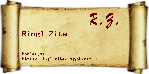 Ringl Zita névjegykártya
